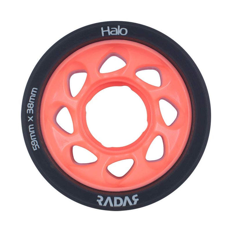 Riedell Radar Wheels Halo Roller Skate Wheels - 4 Pack of 38mm x 59mm | Pink / 93A - Image 2